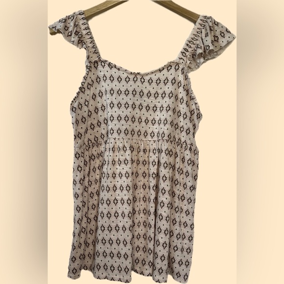 torrid Tops - Torrid Cream and Black Geometric Blouse